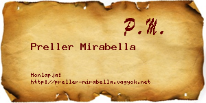 Preller Mirabella névjegykártya